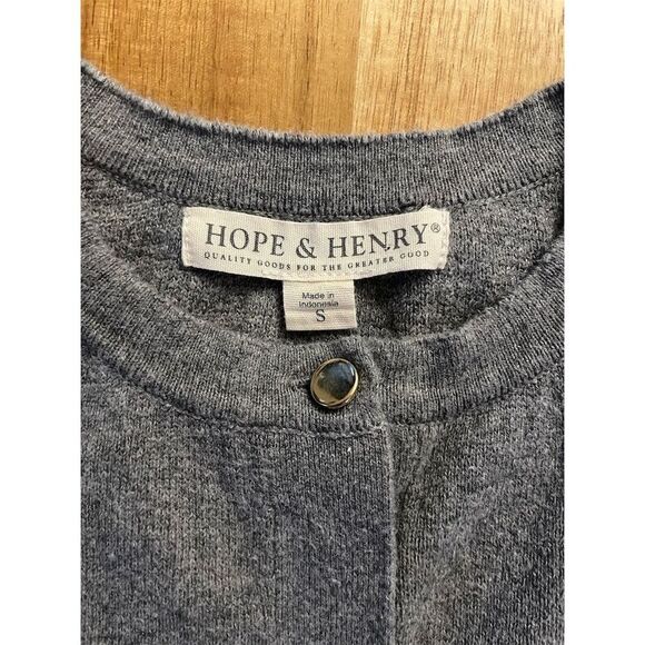 Hope & Henry Milano Stitch Cardigan Gray Sweater Size S (5-6) Long Sleeve - Picture 3 of 5